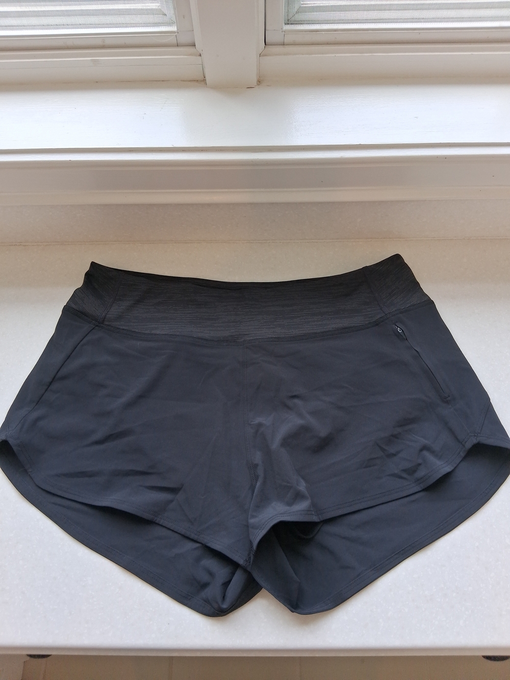 Outdoor Voices Black Athletic Running Shorts with Zip Pocket